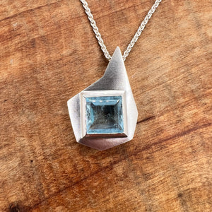 Aquamarine Off kilter Pendant.