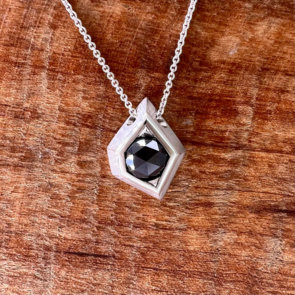Asymmetrical Black Diamond Pendant