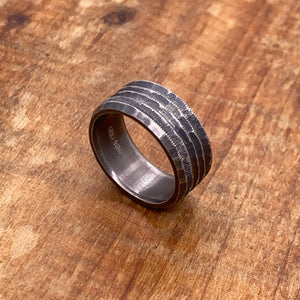 Organic oxidized sterling silver “Layers” ring