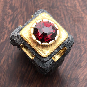 The Pagoda, Garnet in 18k and sterling silver