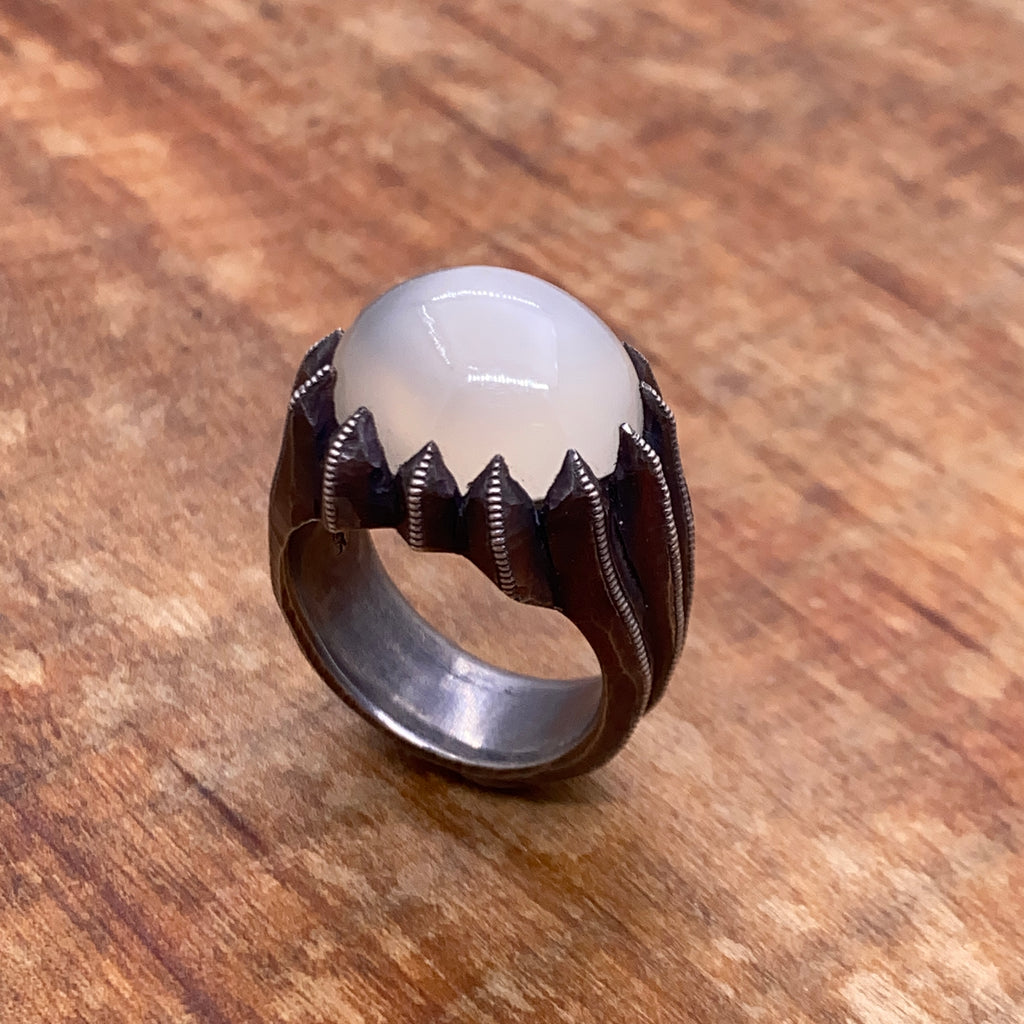 Moonstone  Claw Ring