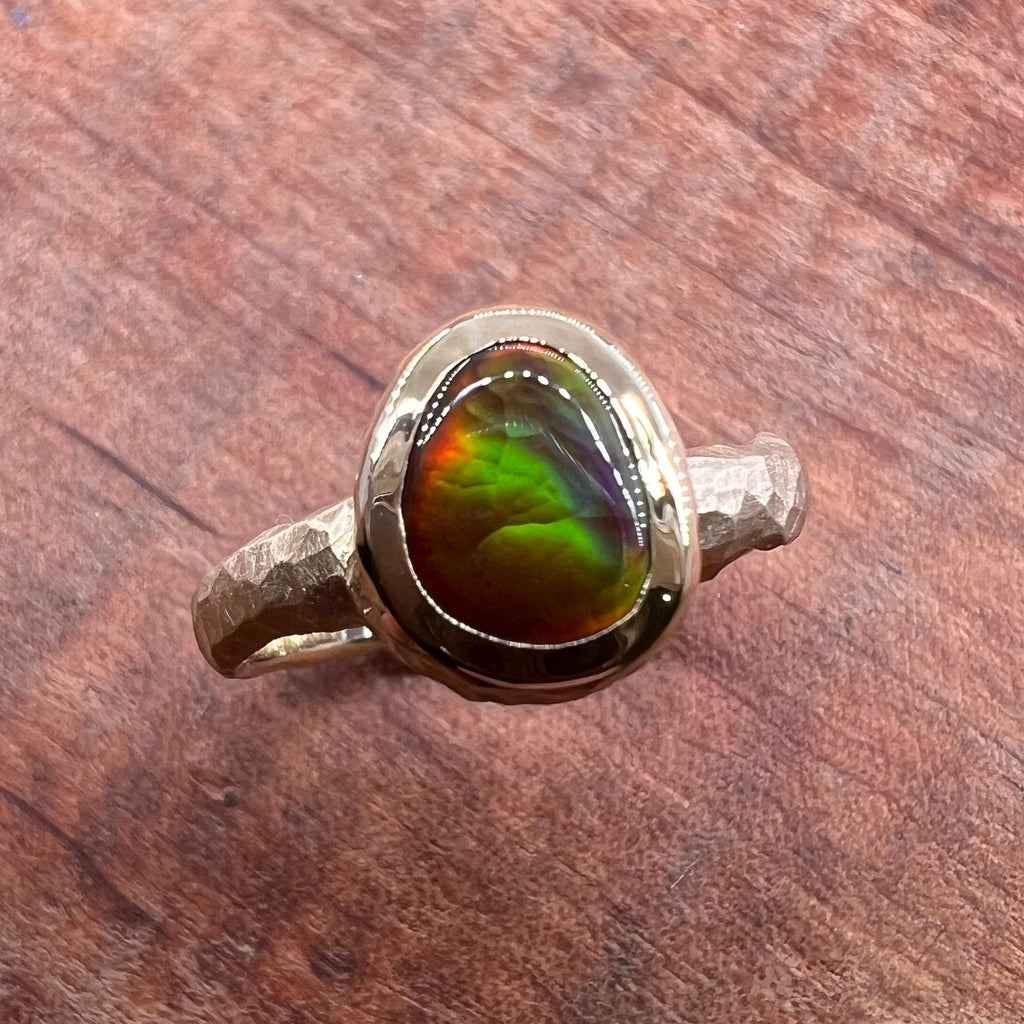 Fire Agate 18k Ring