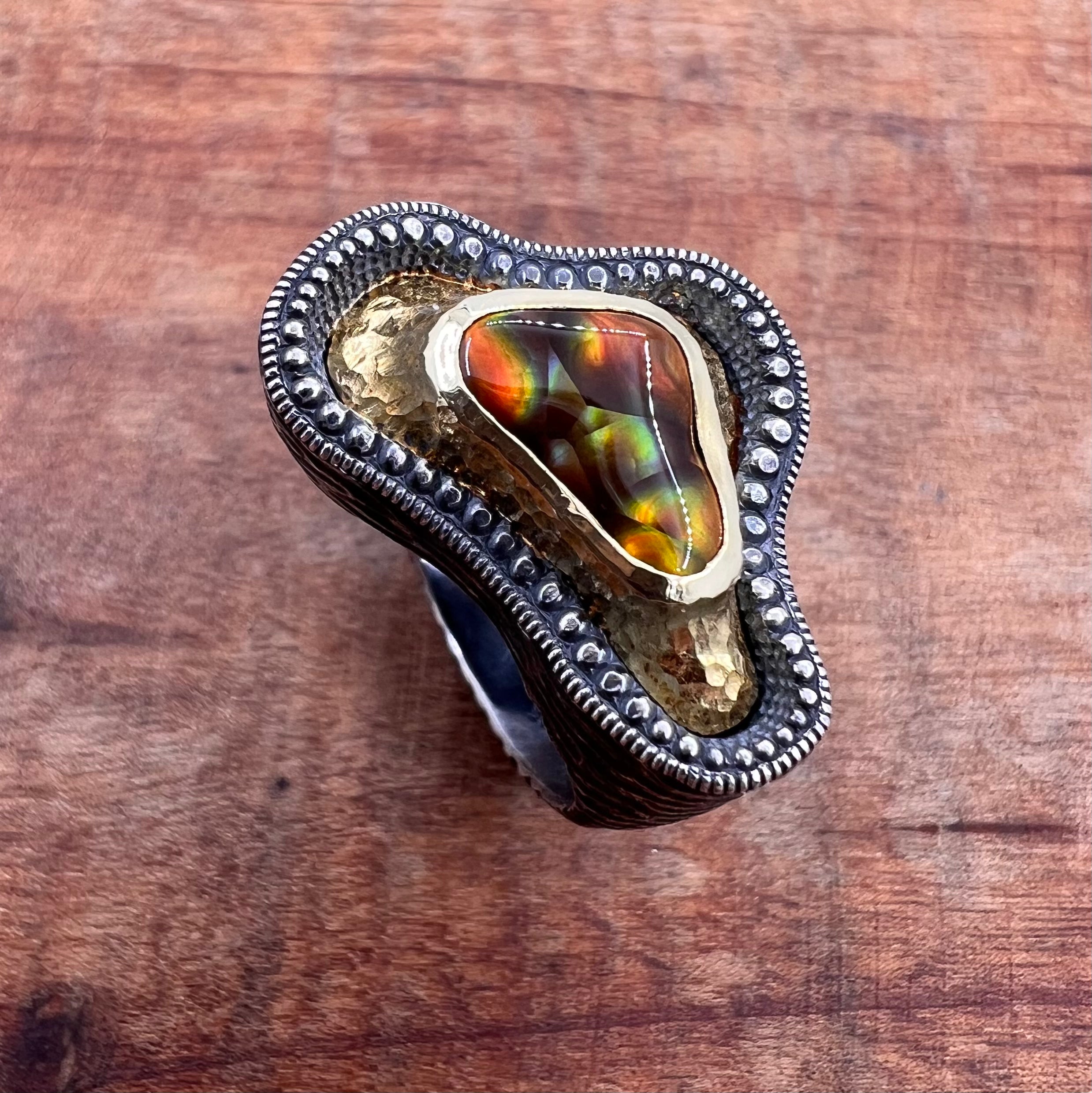 Fire online agate ring